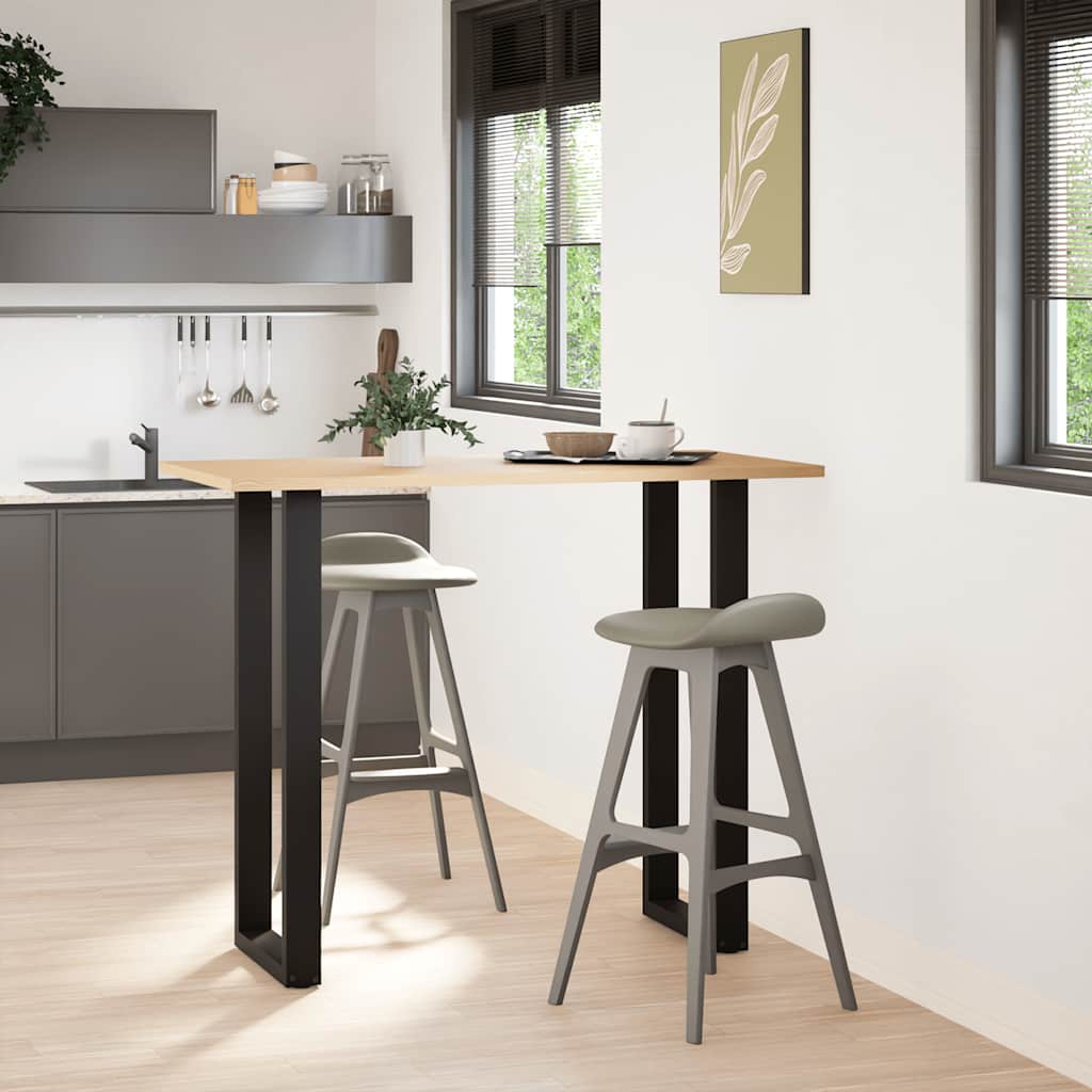 2 db fekete U-alakú acél bárasztalláb 50 x (110-111) cm