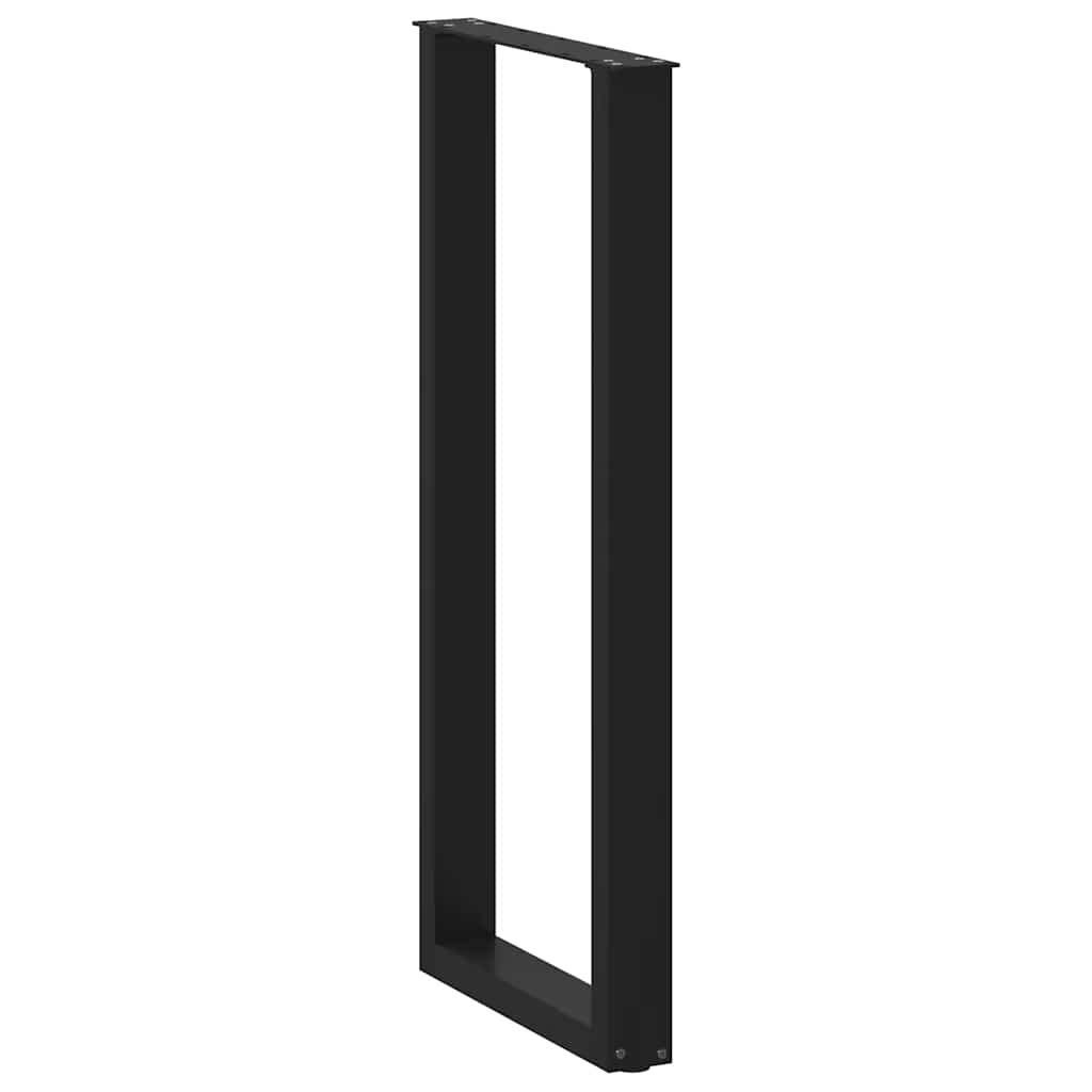 2 db fekete U-alakú acél bárasztalláb 50 x (110-111) cm