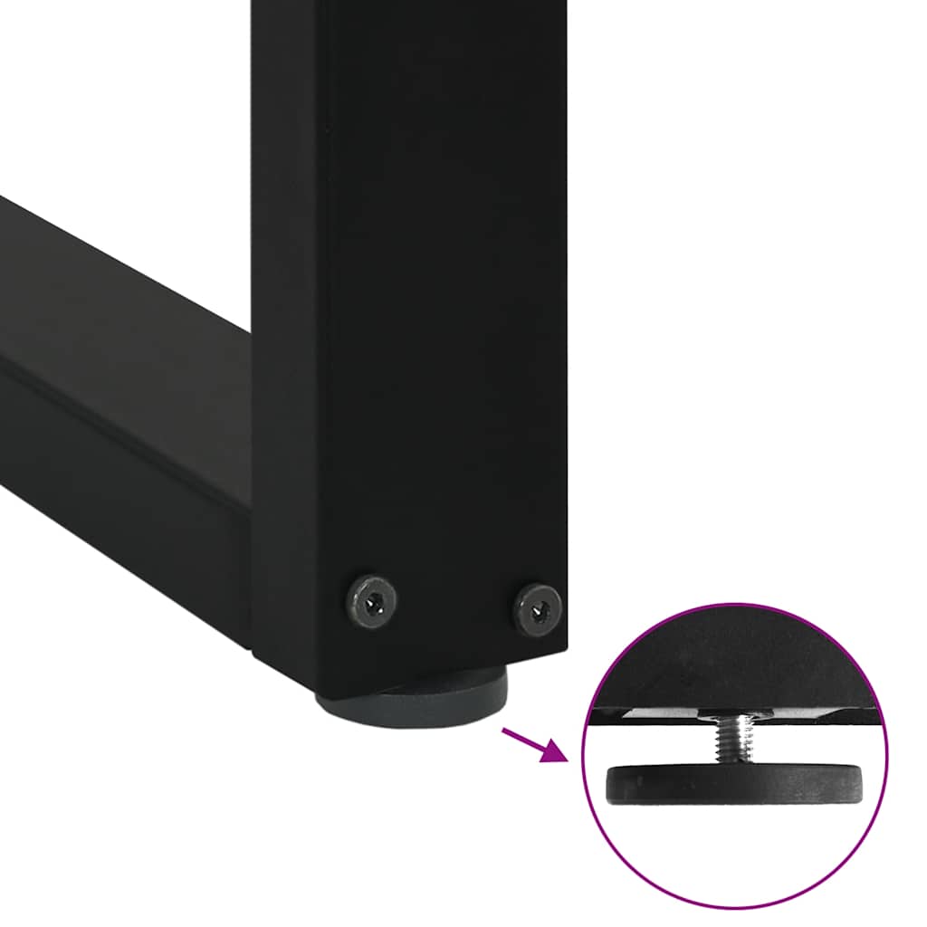 2 db fekete U-alakú acél bárasztalláb 50 x (110-111) cm