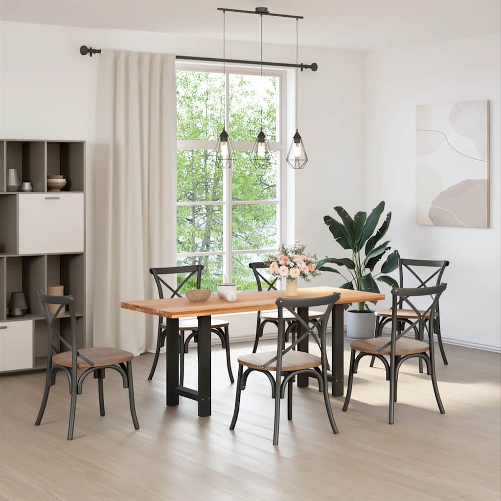 2 db fekete acél étkezőasztal láb 60 x (72-73) cm