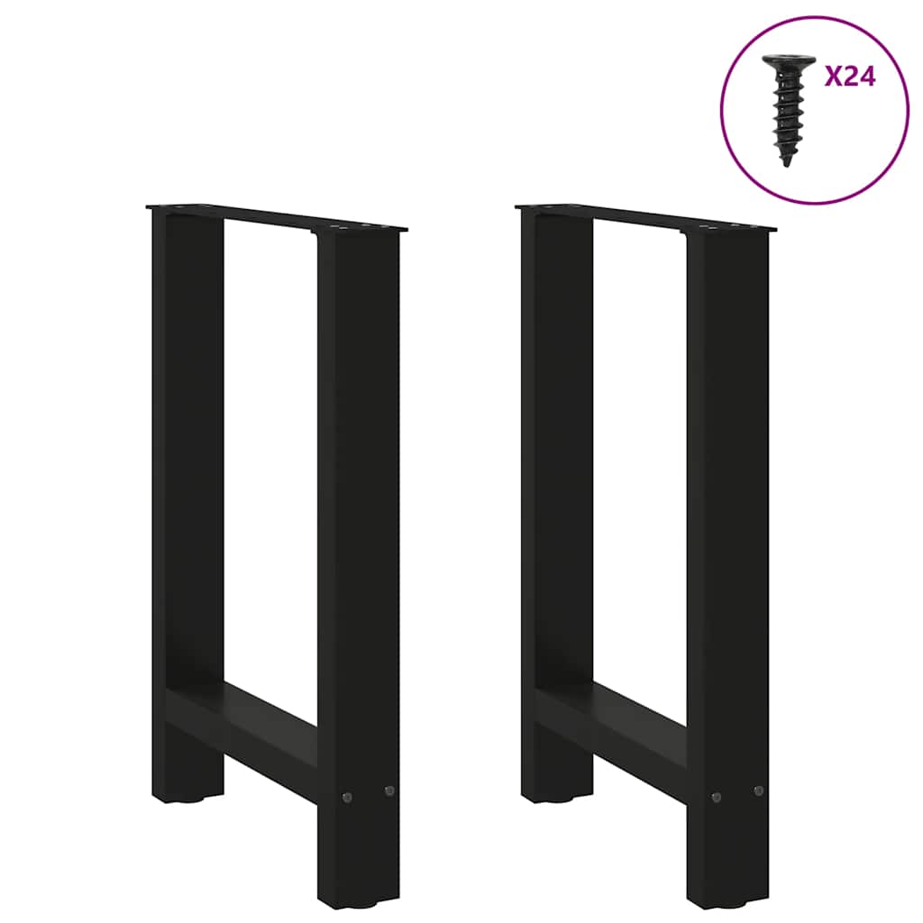2 db fekete acél étkezőasztal láb 60 x (72-73) cm