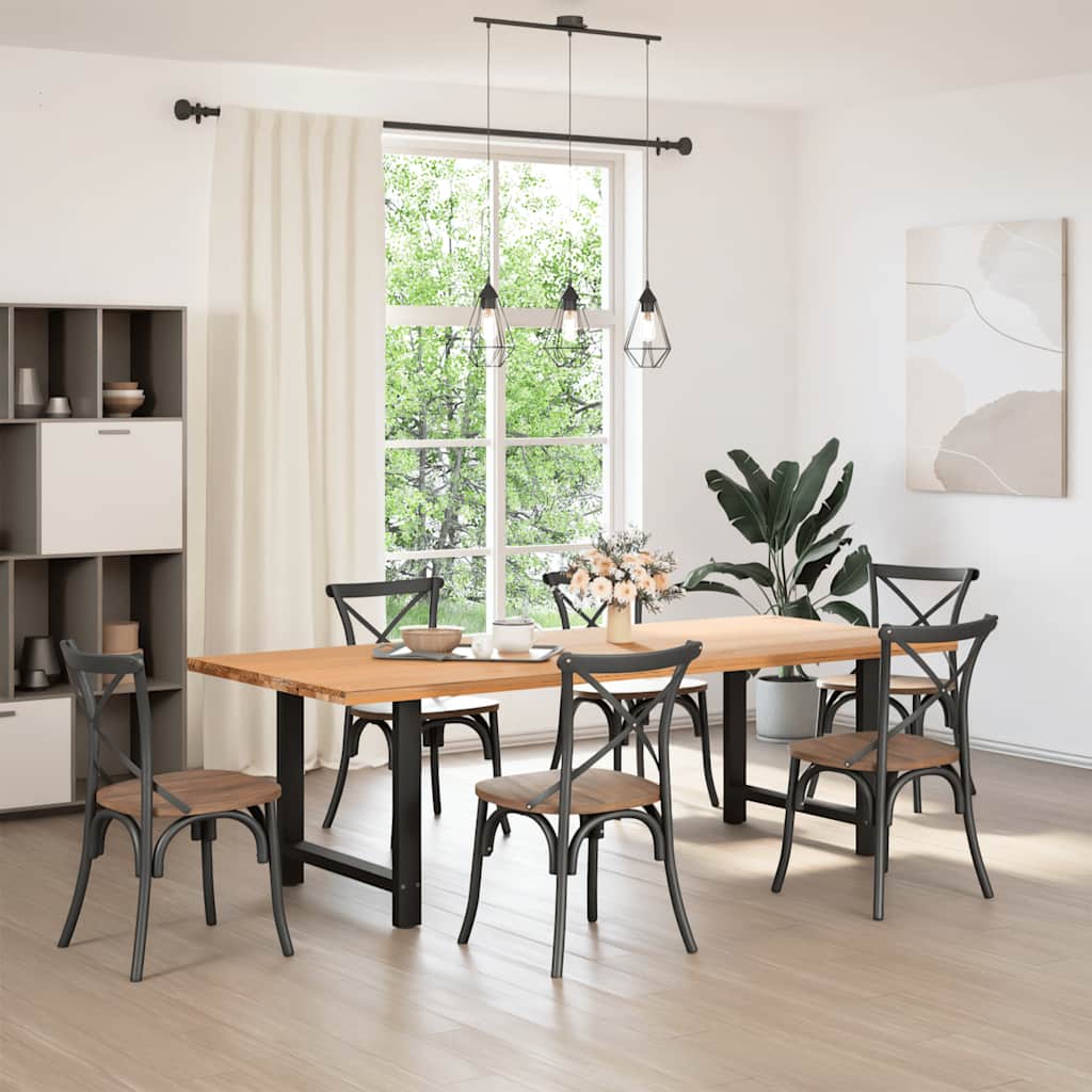 2 db fekete acél étkezőasztal láb 70 x (72-73) cm