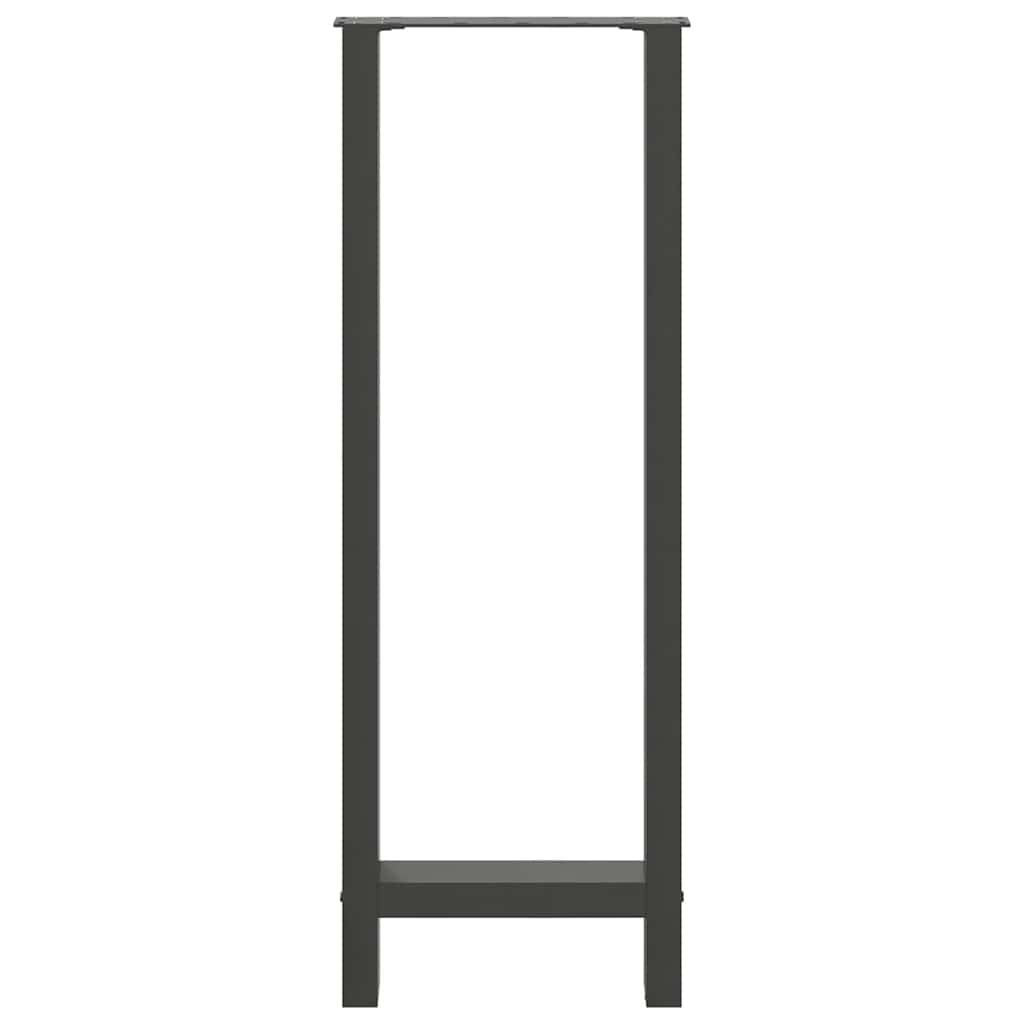 2 db antracitszürke acél bárasztalláb 50x(110-111) cm