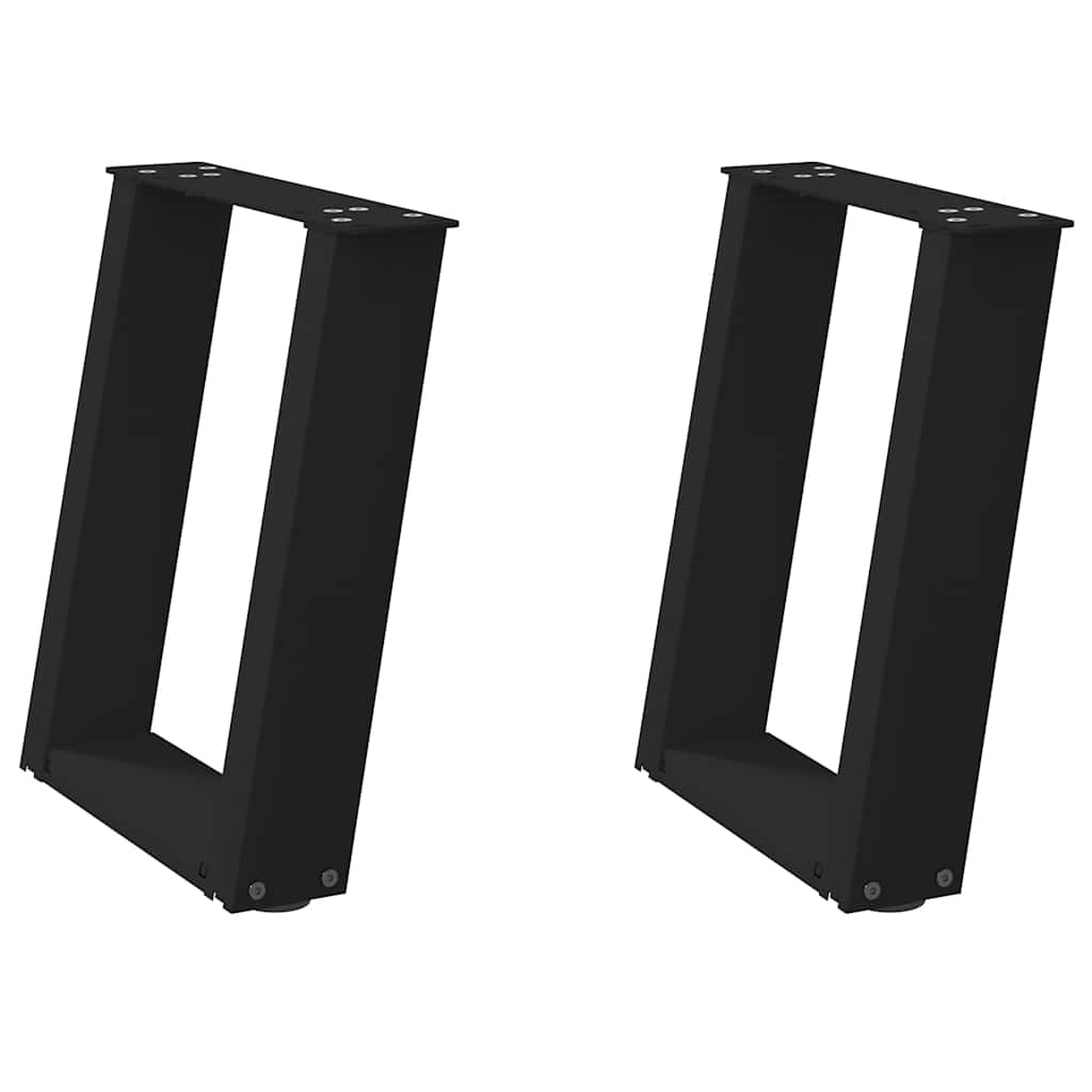 2 db U alakú dohányzóasztal láb fekete 28 x (42-43) cm acél dohányzóasztal láb