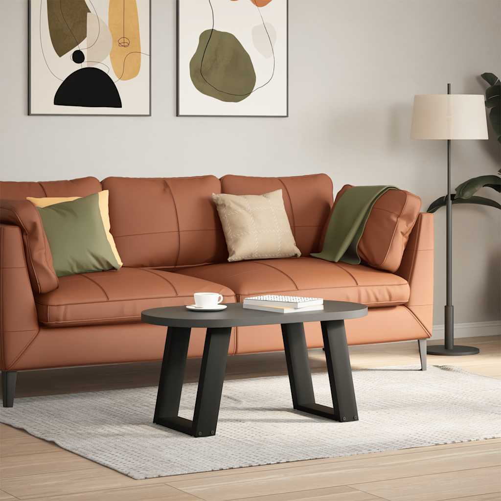 2 db fekete, U alakú acél dohányzóasztal láb 38x(42-43) cm