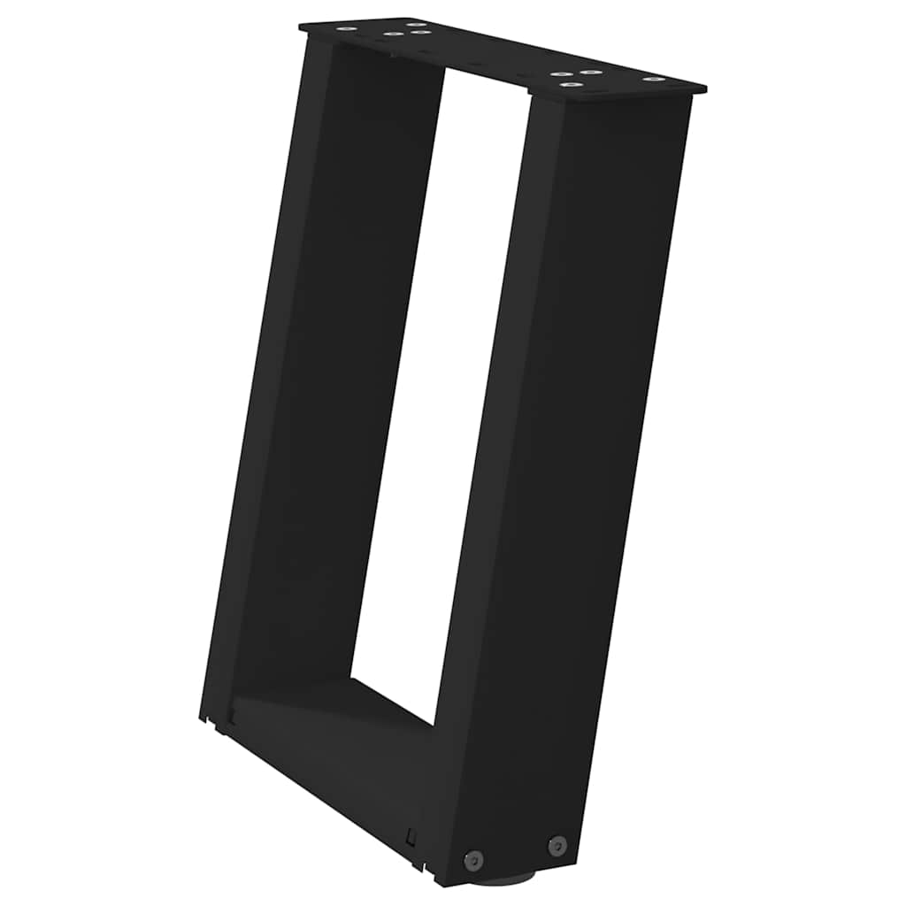 2 db fekete, U alakú acél dohányzóasztal láb 38x(42-43) cm