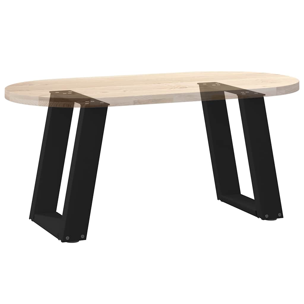 2 db fekete, U alakú acél dohányzóasztal láb 38x(42-43) cm