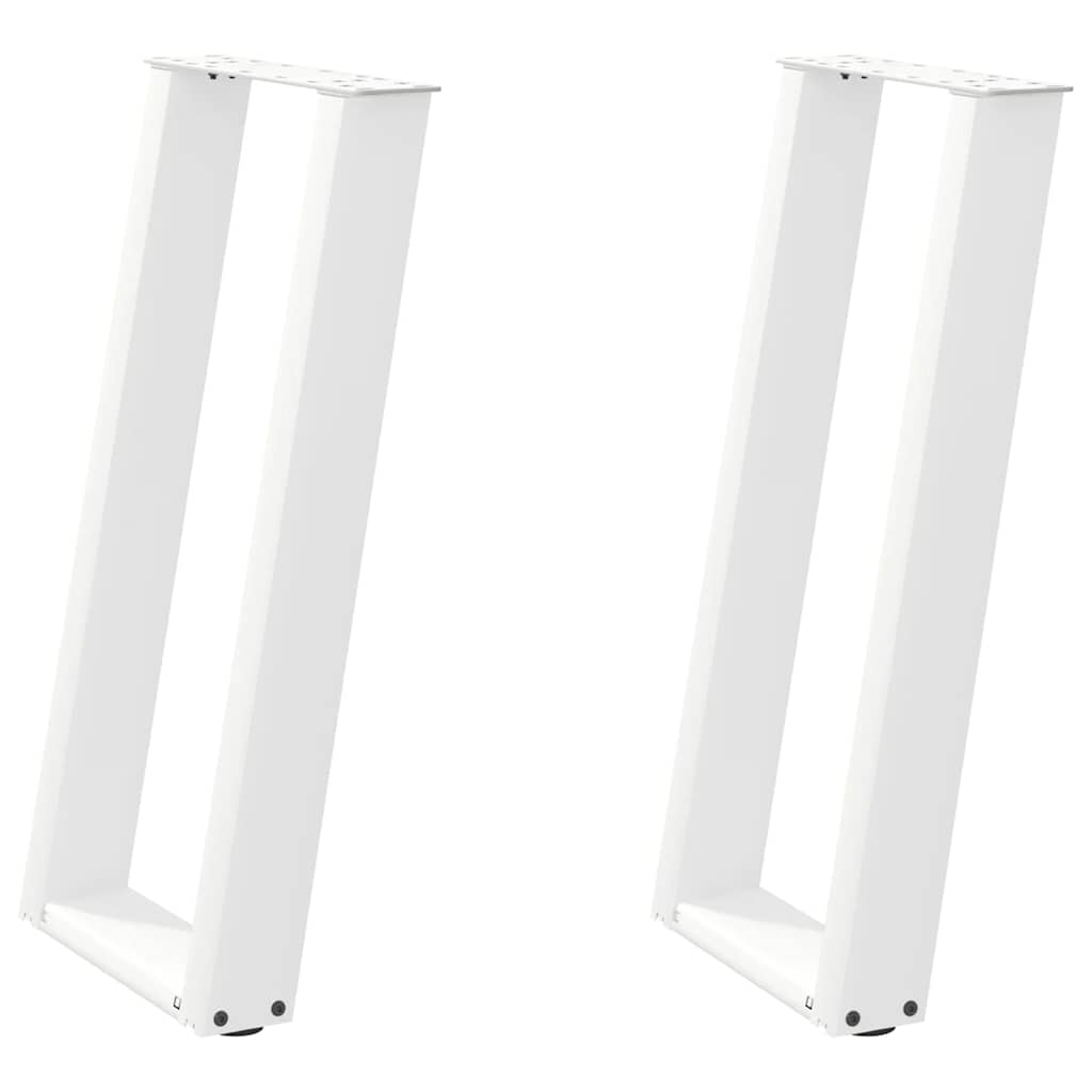 2 db fehér, U alakú acél konzolasztal láb 38x(72-73) cm