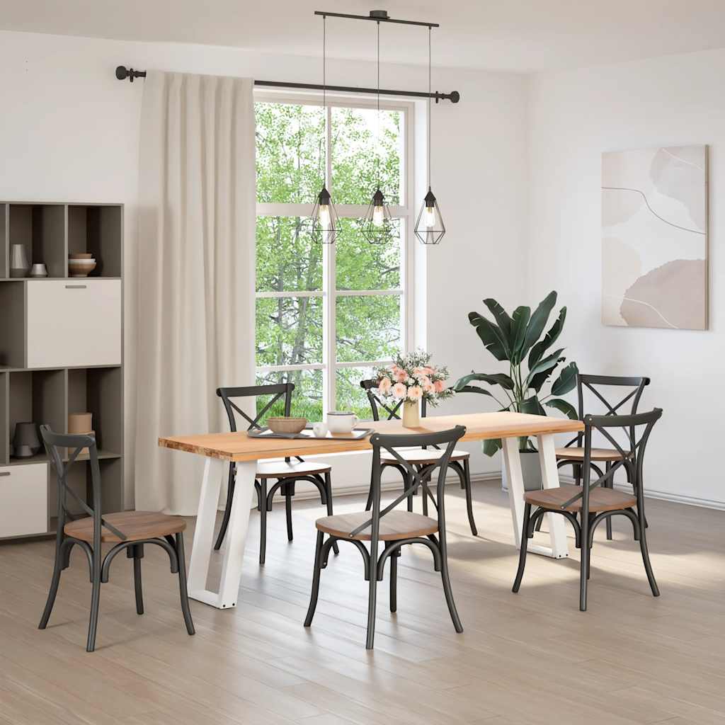 2 db fehér, U alakú acél konzolasztal láb 38x(72-73) cm