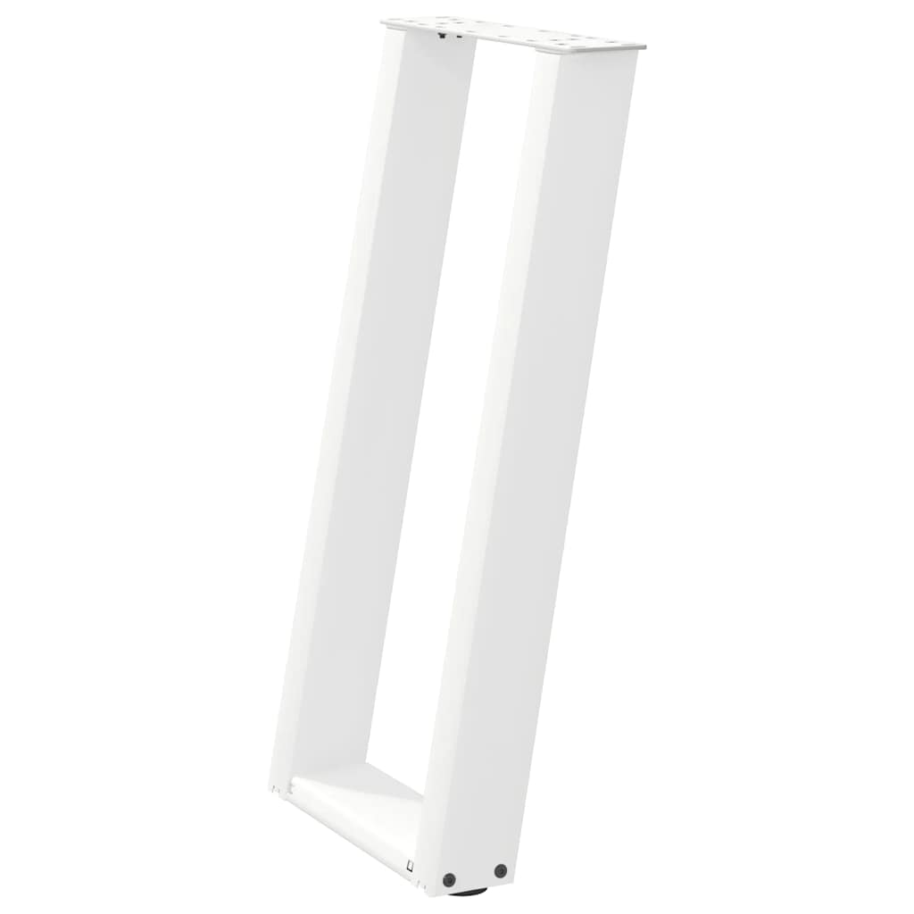 2 db fehér, U alakú acél konzolasztal láb 38x(72-73) cm