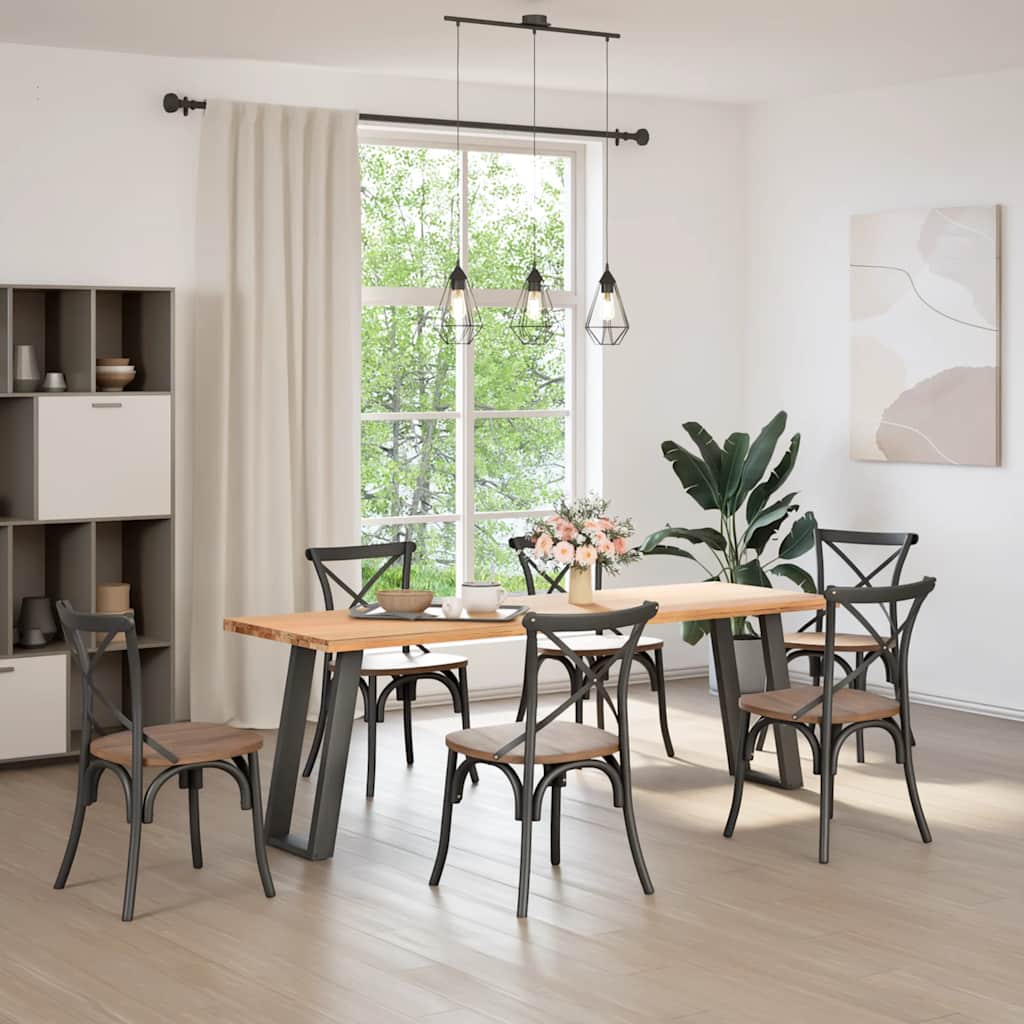 2 db antracitszürke U-alakú acél konzolasztal láb 38x(72-73) cm