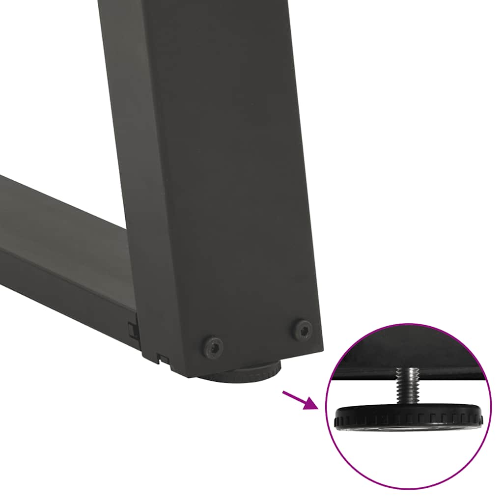 2 db antracitszürke U-alakú acél konzolasztal láb 38x(72-73) cm