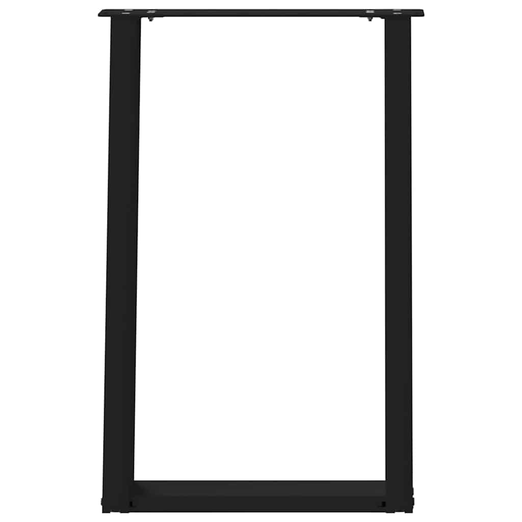 2 db U alakú étkezőasztal láb fekete 60 x (72-73) cm acél étkezőasztal láb