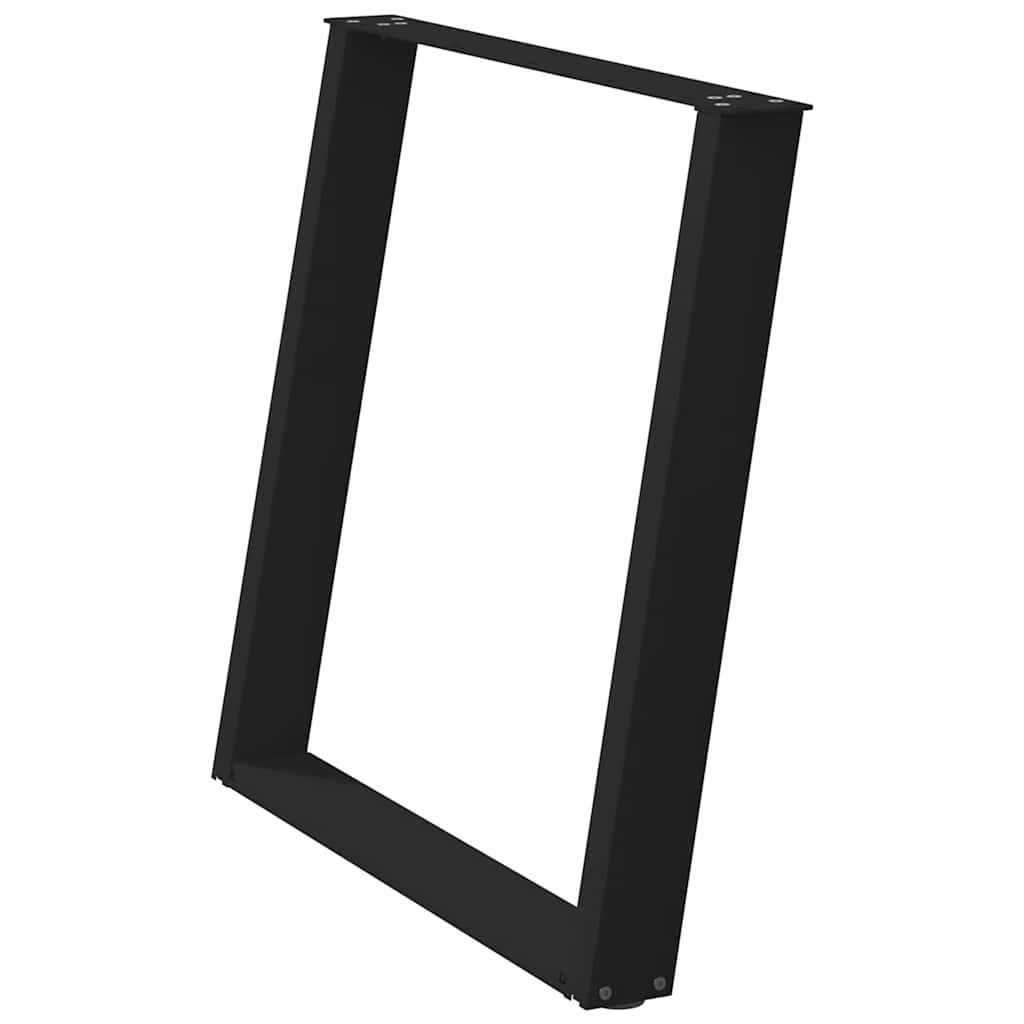 2 db U alakú étkezőasztal láb fekete, 70 x (72-73) cm acél