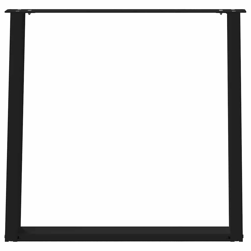 2 db U alakú étkezőasztal láb fekete, 70 x (72-73) cm acél