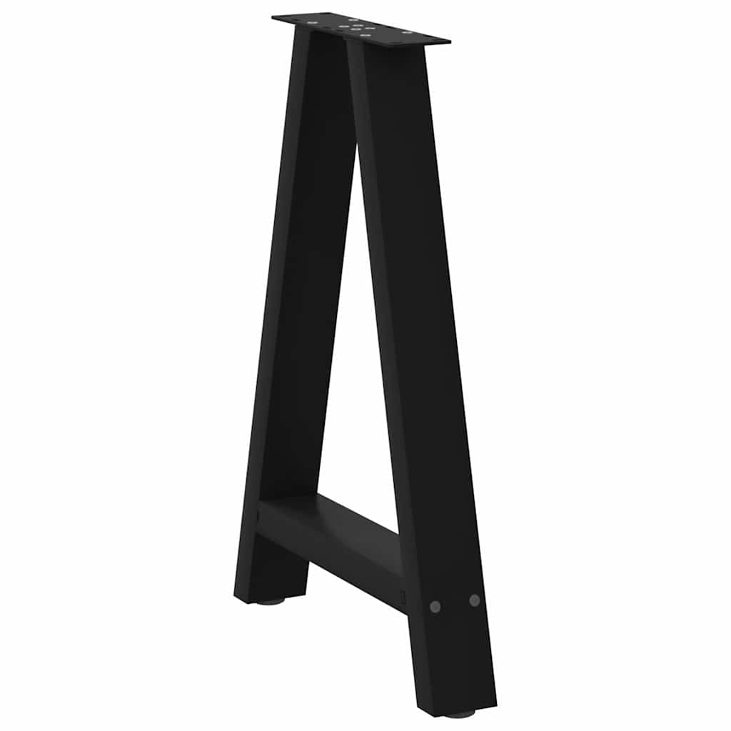 2 db A-alakú étkezőasztal láb fekete 60 x (72-73) cm acél étkezőasztal láb