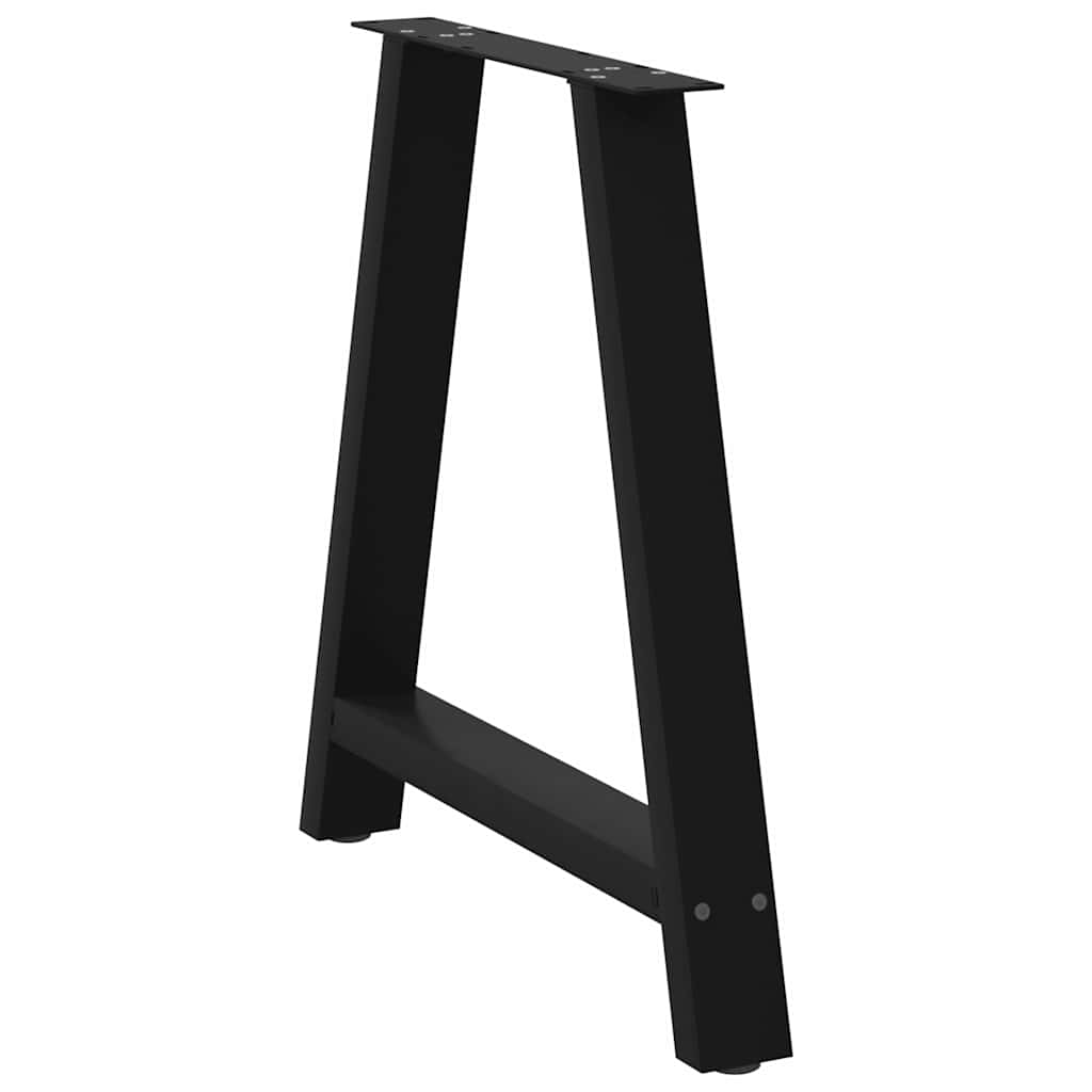 2 db A-alakú étkezőasztal láb fekete 80x(72-73) cm acél étkezőasztal láb