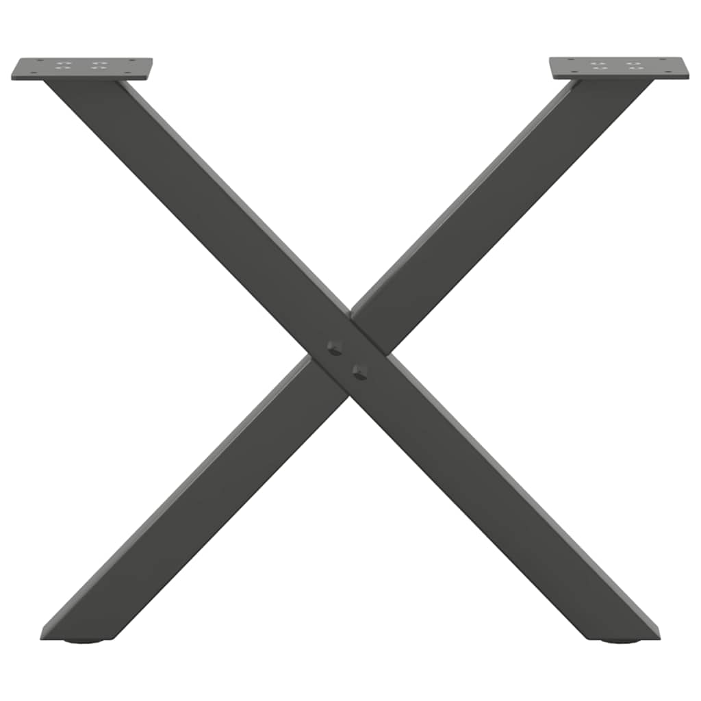 2 db antracitszürke X-alakú acél dohányzóasztal láb 50x(42-43) cm