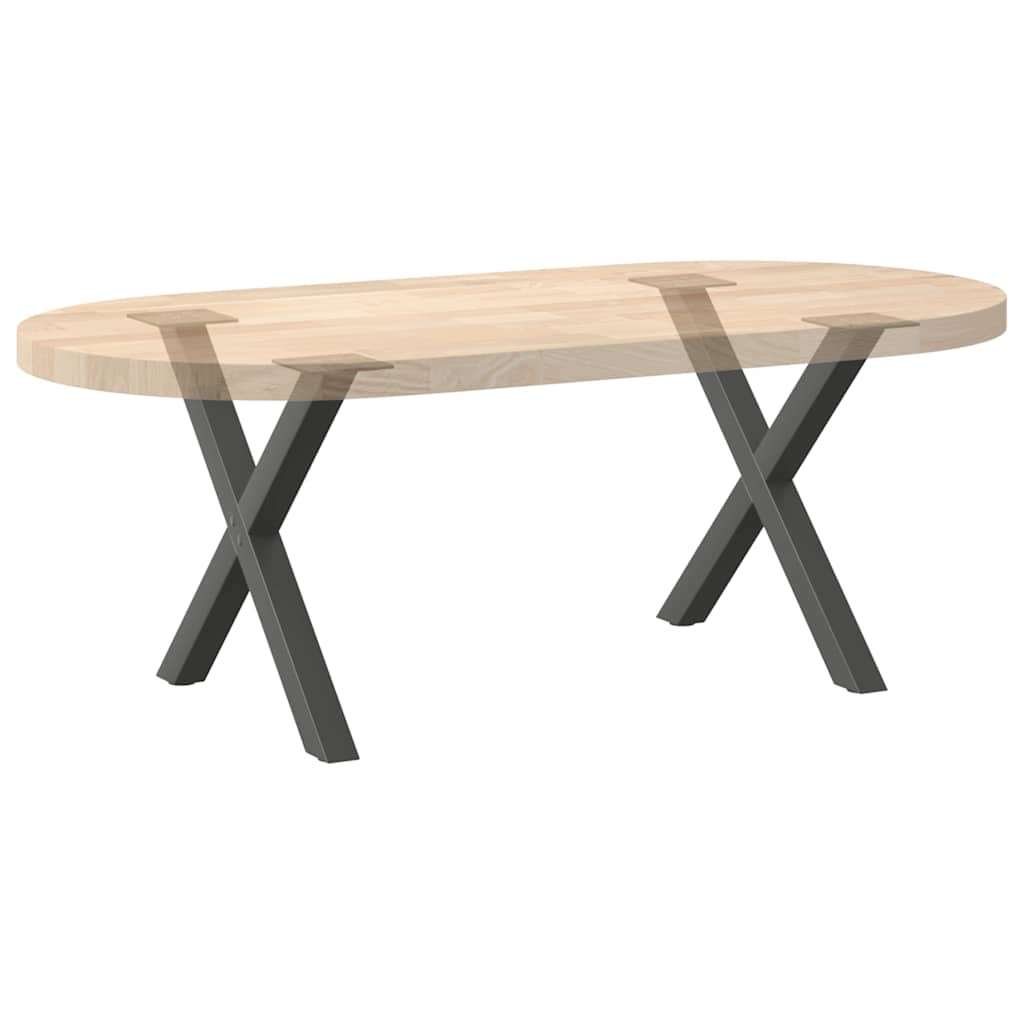 2 db antracitszürke X-alakú acél dohányzóasztal láb 50x(42-43) cm
