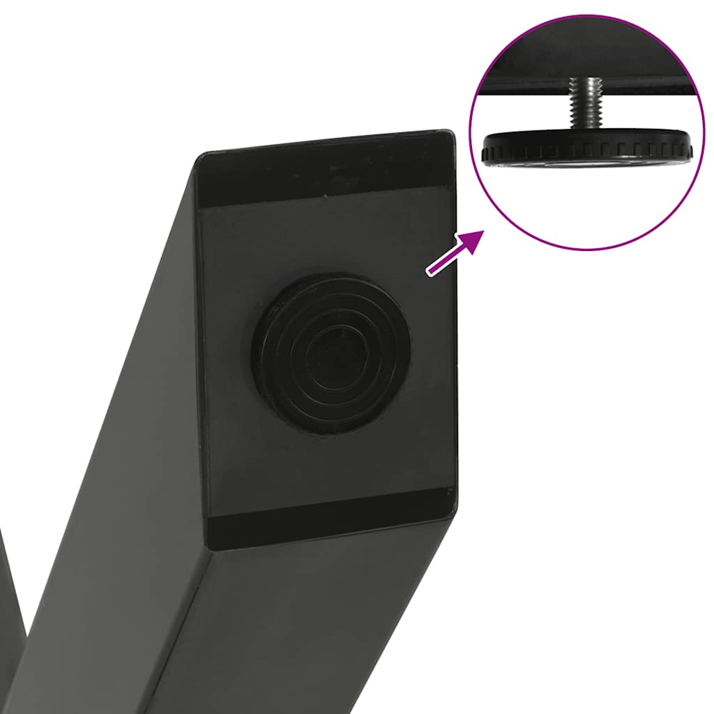 2 db antracitszürke X-alakú acél dohányzóasztal láb 50x(42-43) cm