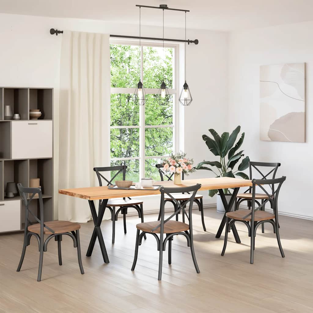 2 db X alakú étkezőasztal láb fekete acél 50 x (72-73) cm