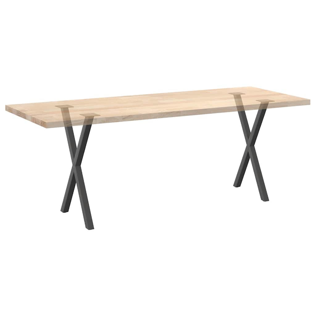 2 db antracitszürke X-alakú acél étkezőasztalláb 50x(72-73) cm