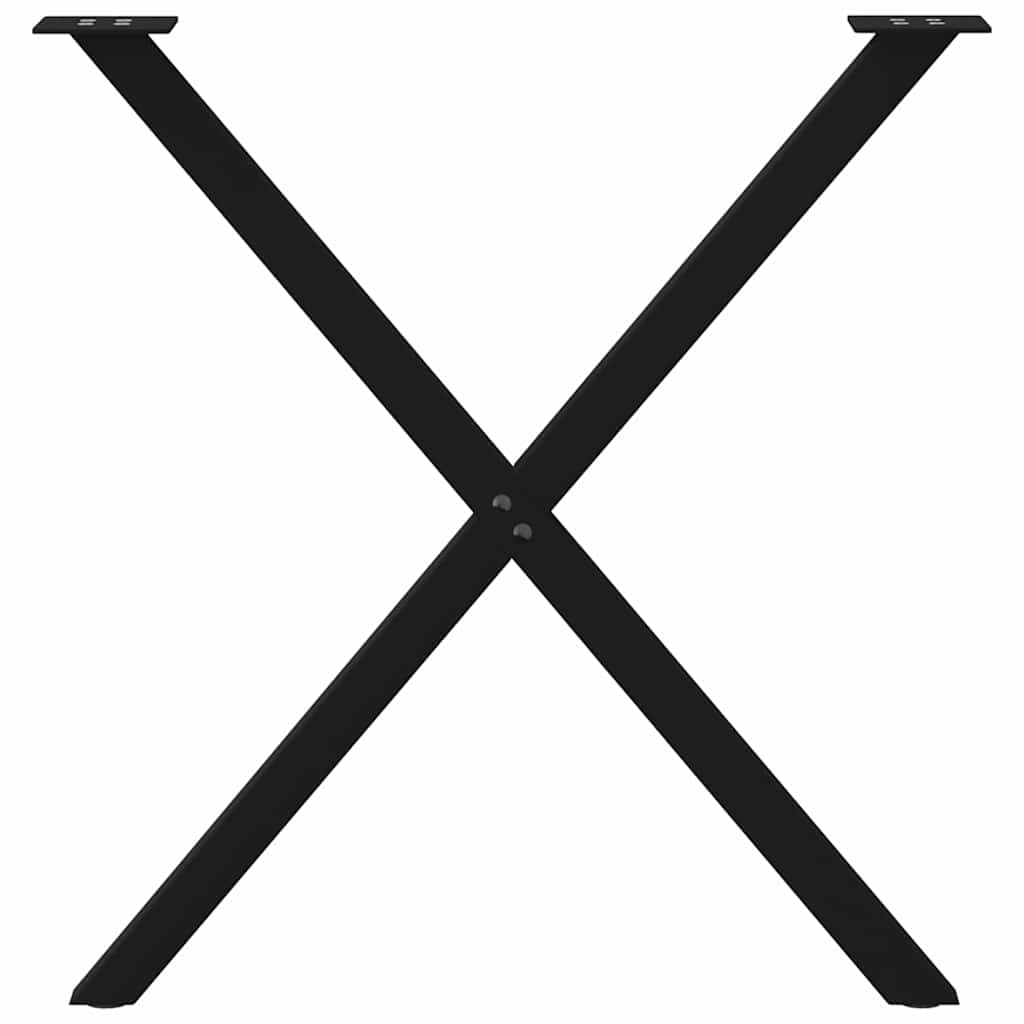 2 db X alakú étkezőasztal láb fekete 80 x (72-73) cm acél étkezőasztal láb