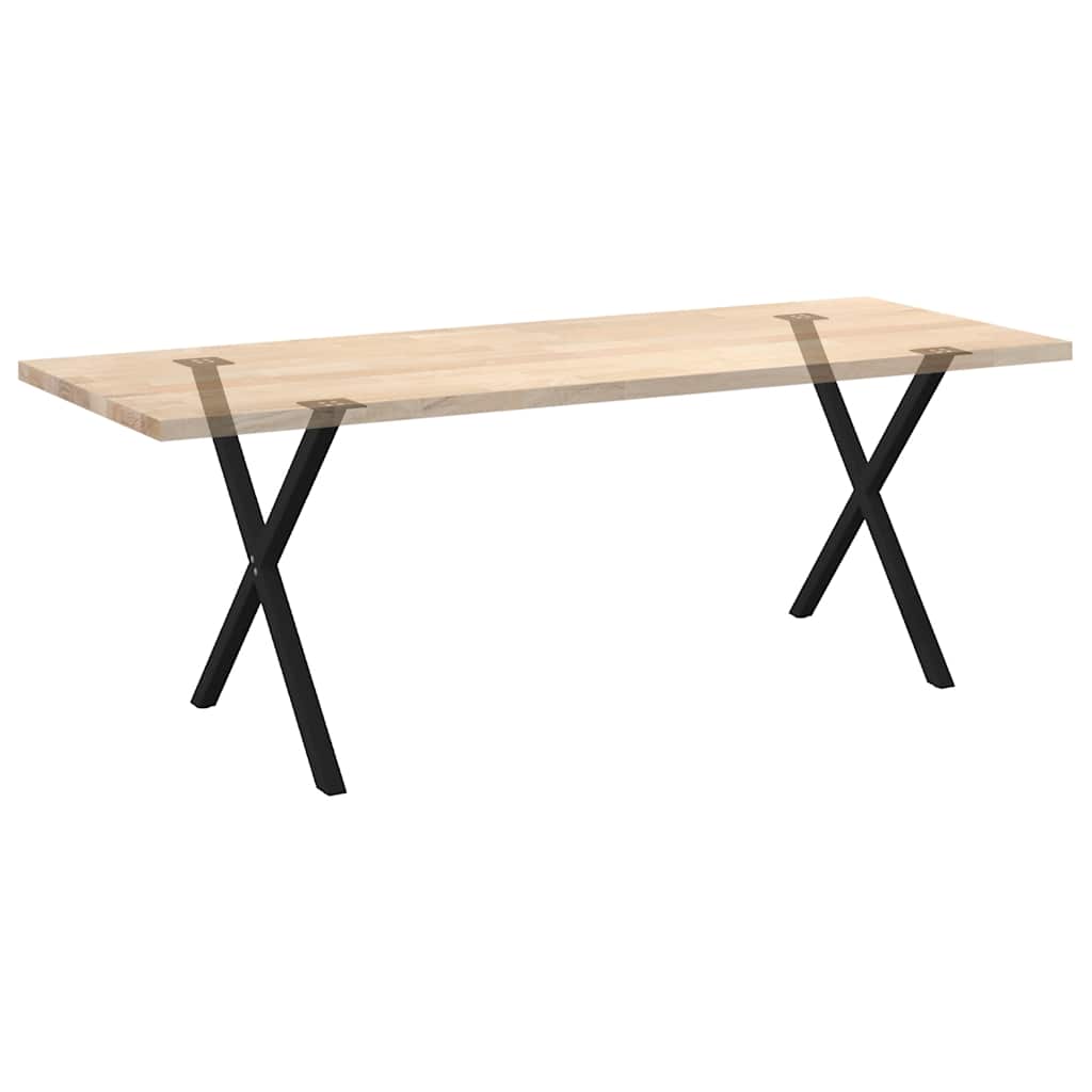 2 db X alakú étkezőasztal láb fekete 80 x (72-73) cm acél étkezőasztal láb