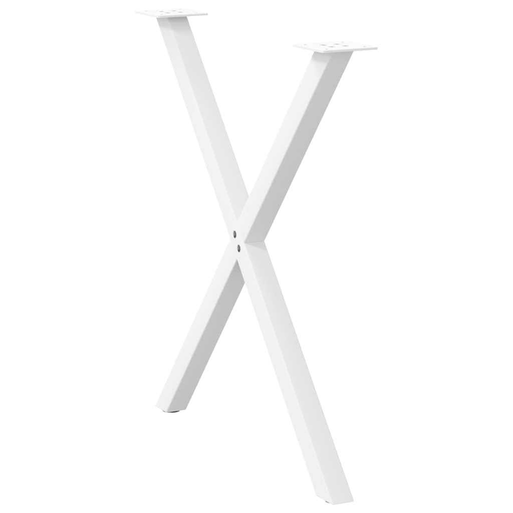 2 db X alakú étkezőasztal láb fehér 80 x (72-73) cm acél étkezőasztal láb