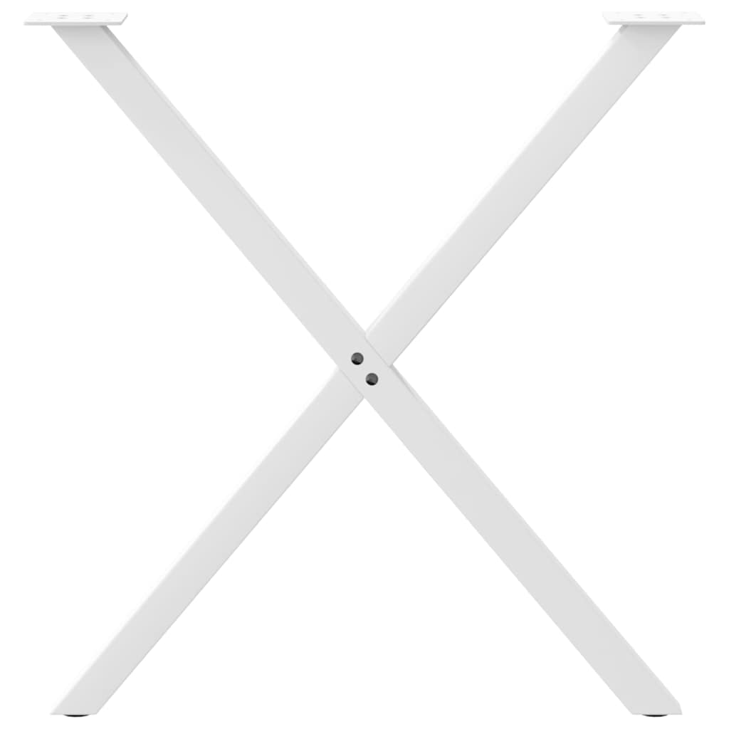 2 db X alakú étkezőasztal láb fehér 80 x (72-73) cm acél étkezőasztal láb