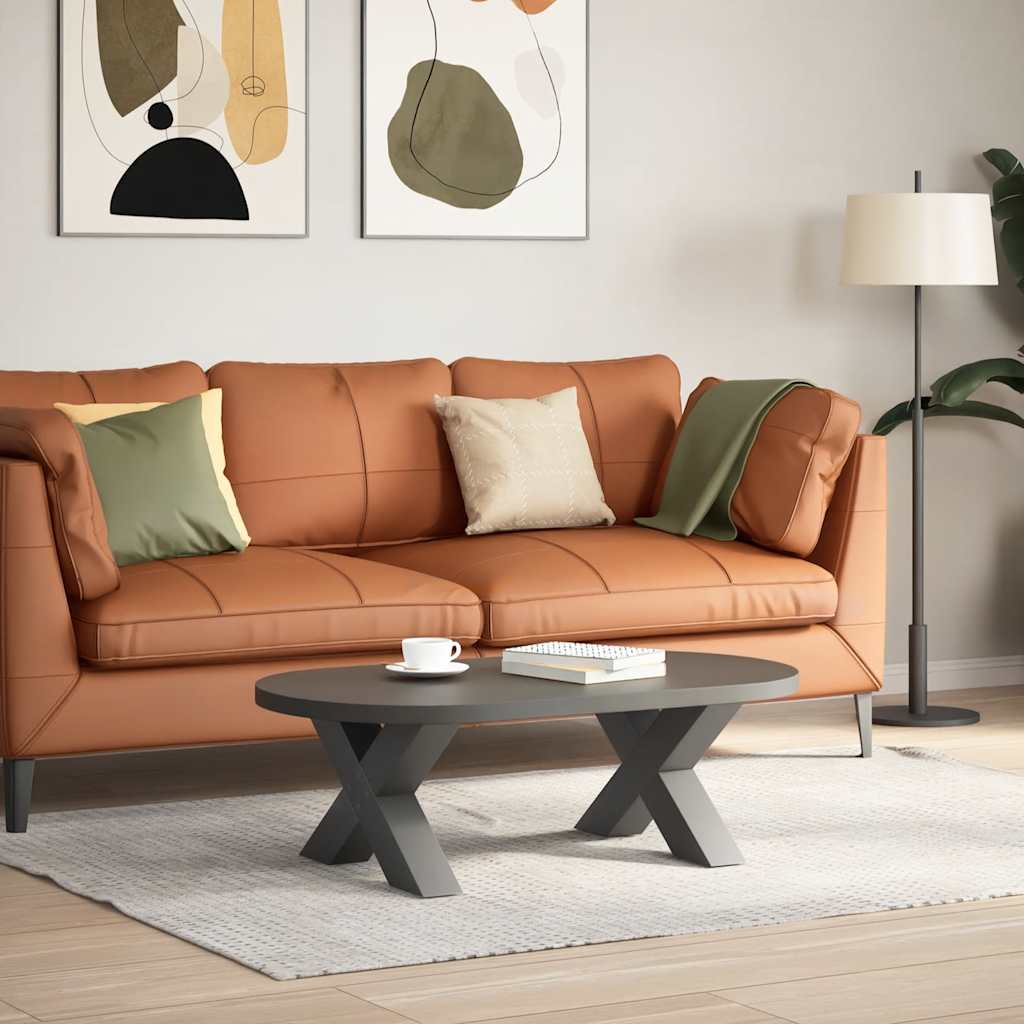 2 db antracitszürke X-alakú acél dohányzóasztal láb 60x(30-31) cm