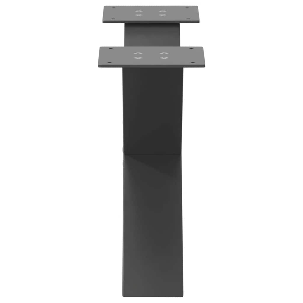 2 db antracitszürke X-alakú acél dohányzóasztal láb 60x(30-31) cm