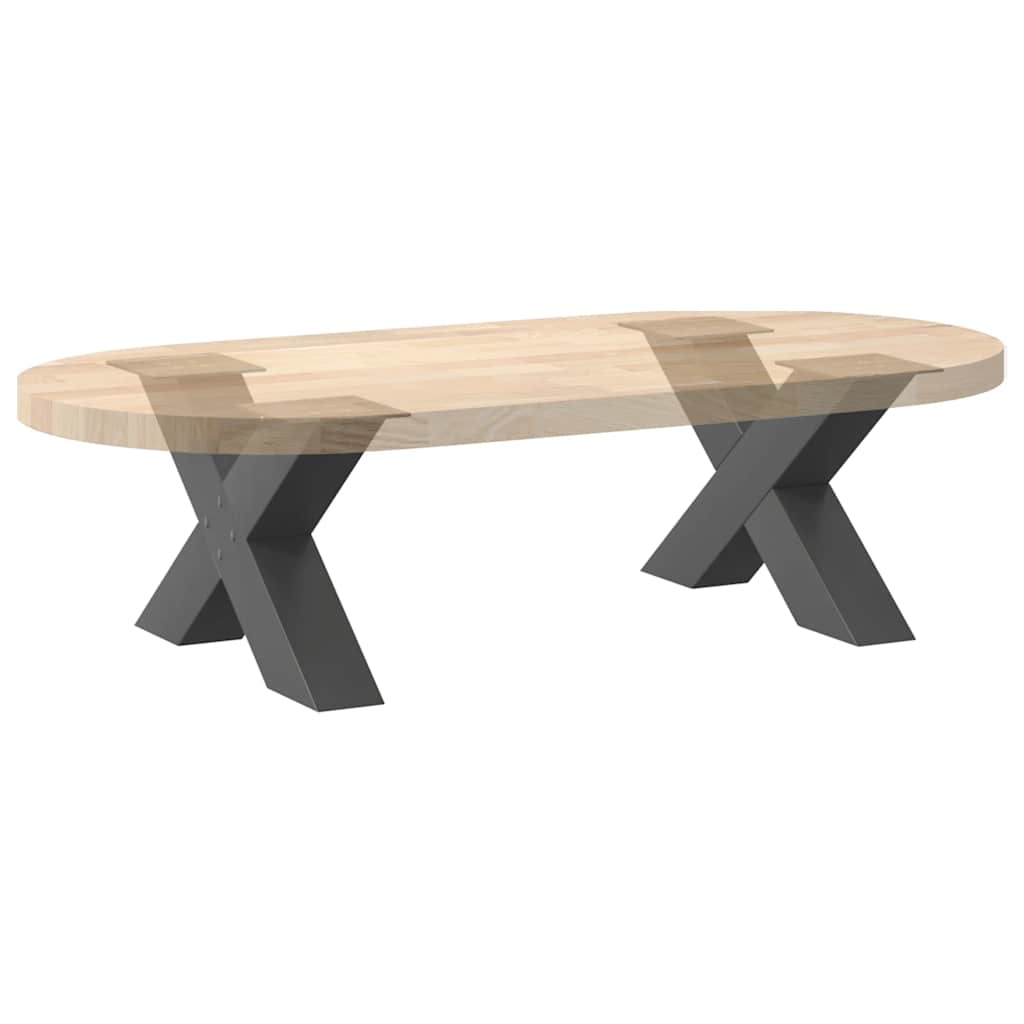 2 db antracitszürke X-alakú acél dohányzóasztal láb 60x(30-31) cm