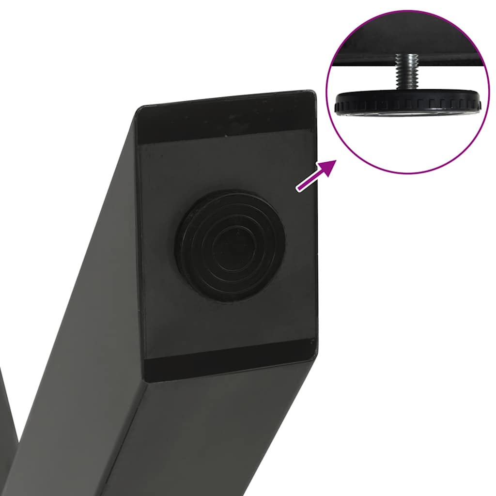 2 db antracitszürke X-alakú acél dohányzóasztal láb 60x(30-31) cm