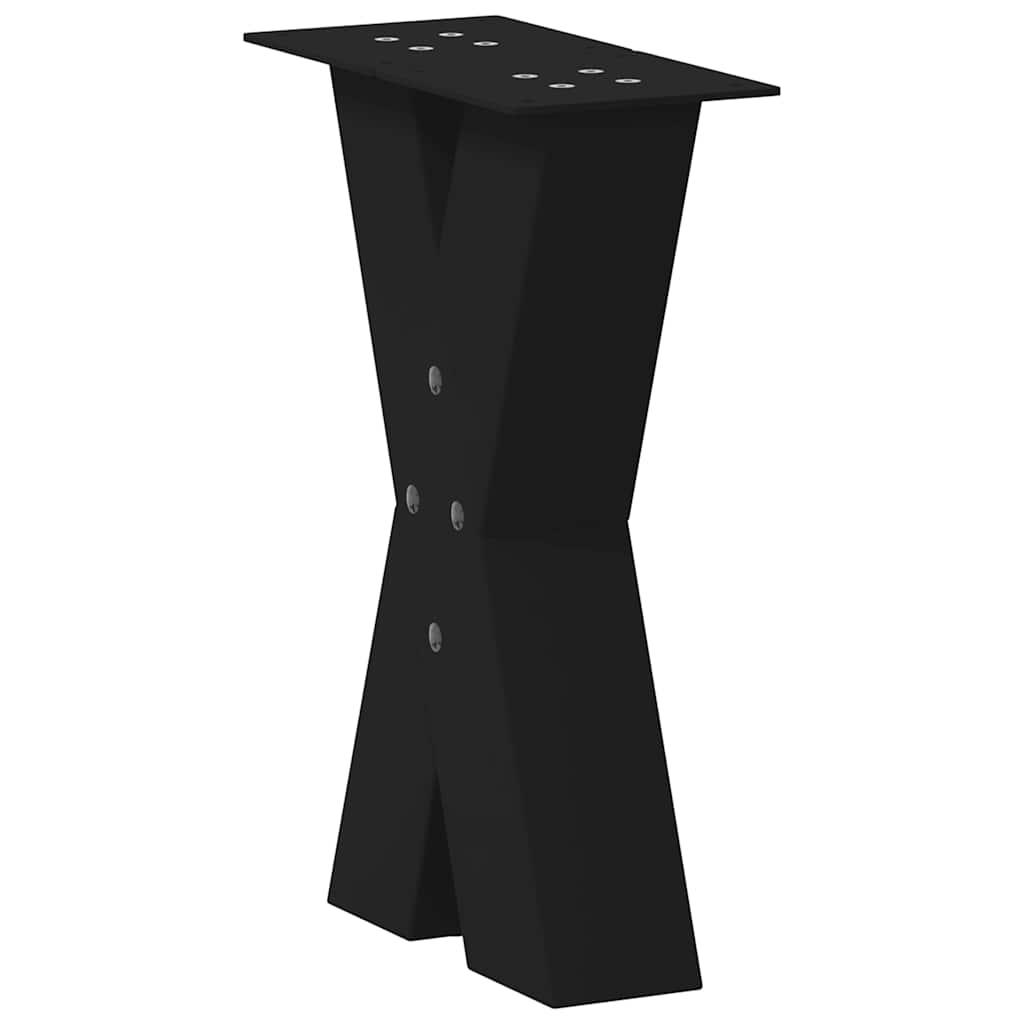 2 db fekete, X alakú acél dohányzóasztal láb 38 x (42-43) cm