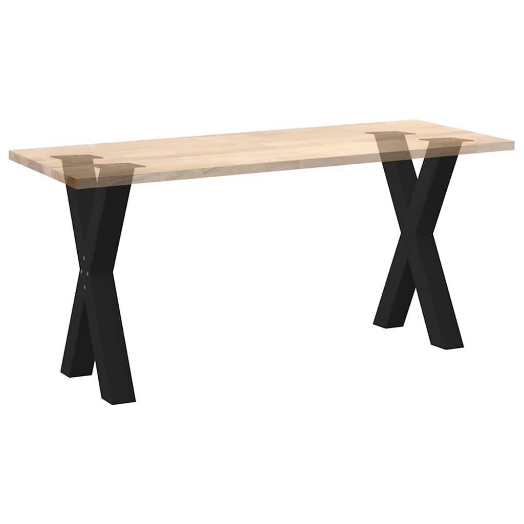 2 db X alakú étkezőasztal láb fekete acél 60 x (72-73) cm