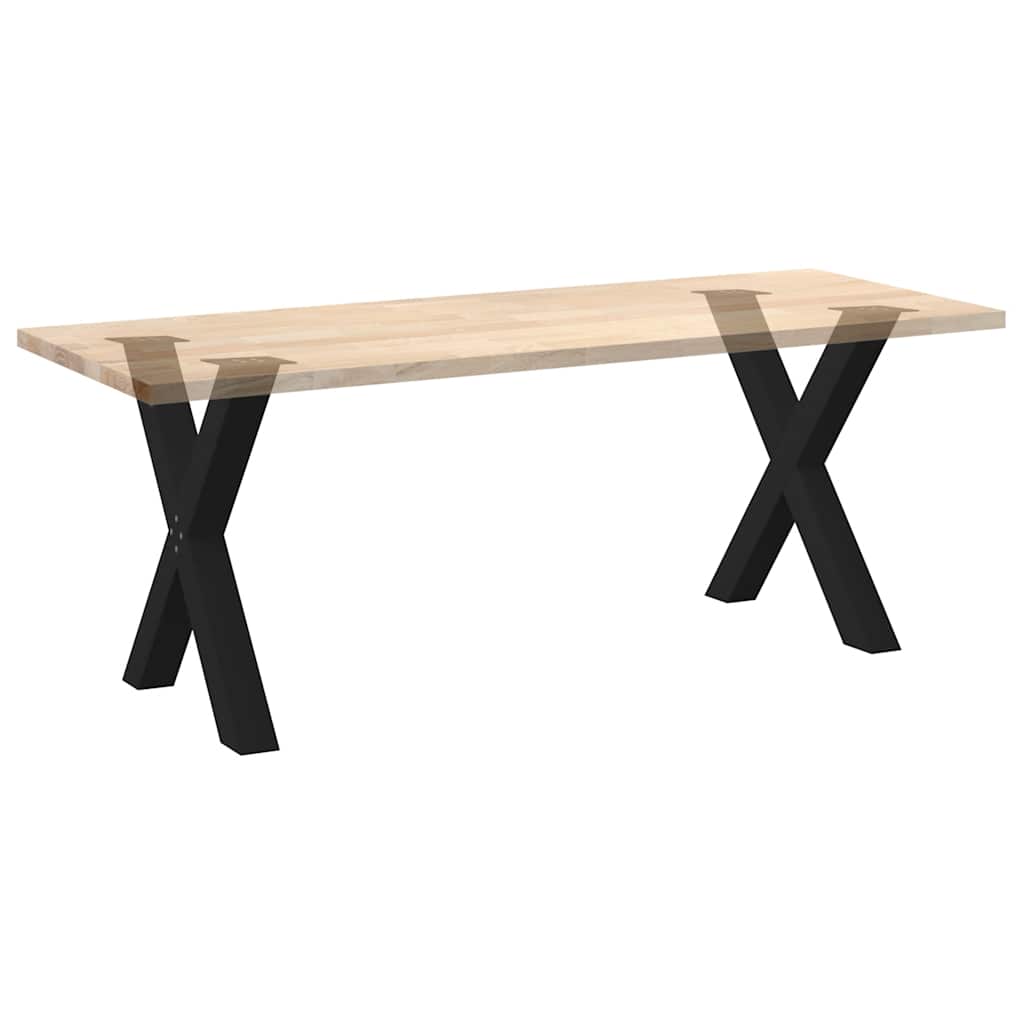 2 db X alakú étkezőasztal láb fekete 80 x (72-73) cm acél étkezőasztal láb
