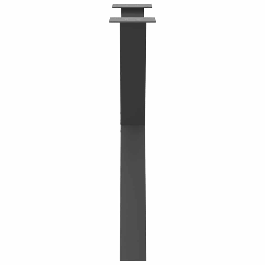 2 db antracitszürke X alakú acél étkezőasztal láb 80x(72-73) cm