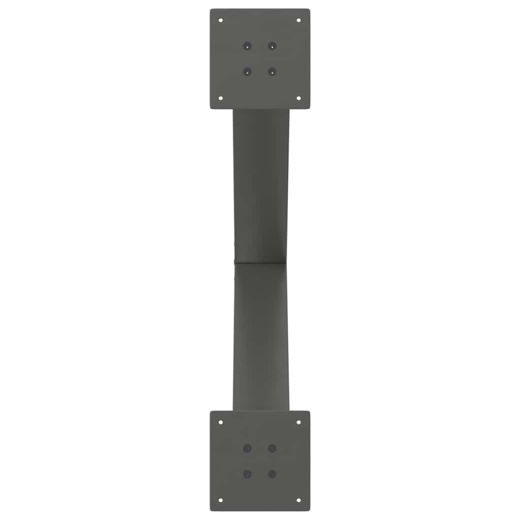 2 db antracitszürke X alakú acél étkezőasztal láb 80x(72-73) cm