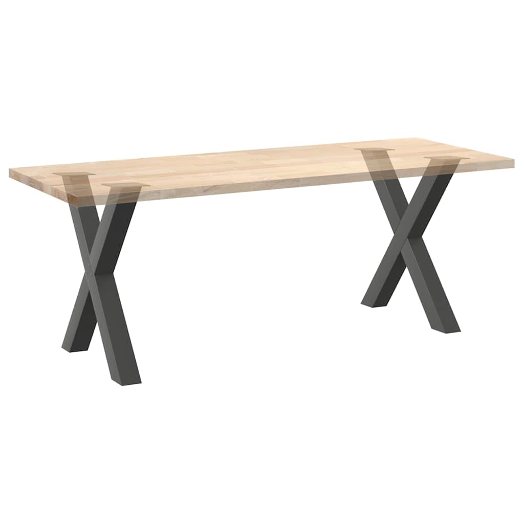 2 db antracitszürke X alakú acél étkezőasztal láb 80x(72-73) cm