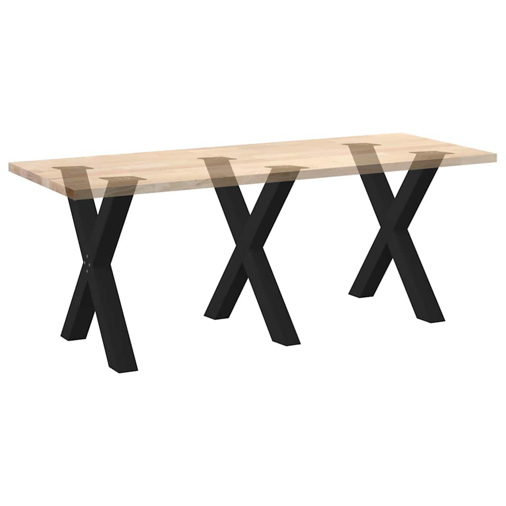 3 db X alakú étkezőasztal láb fekete 80 x (72-73) cm acél étkezőasztal láb
