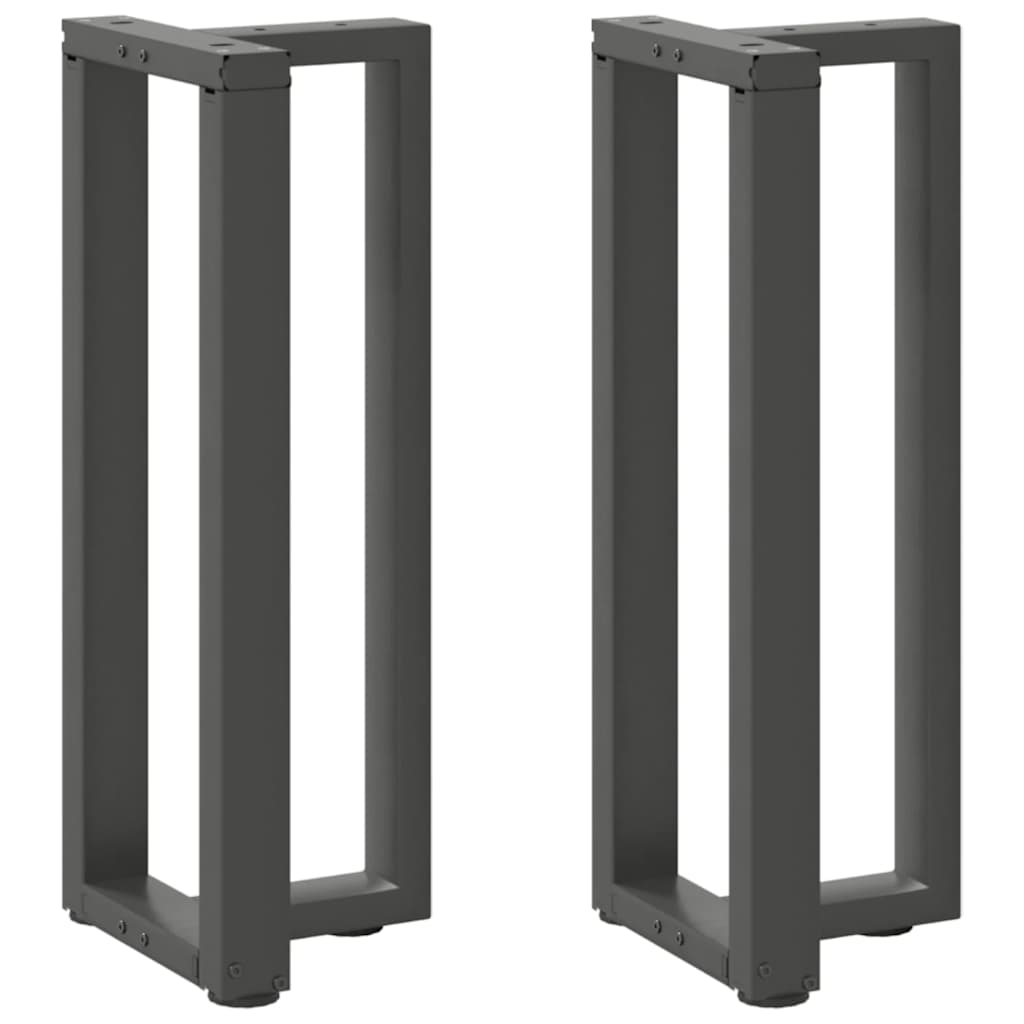 2 db antracitszürke T-alakú acél konzolasztal láb 38x25x(72-73) cm