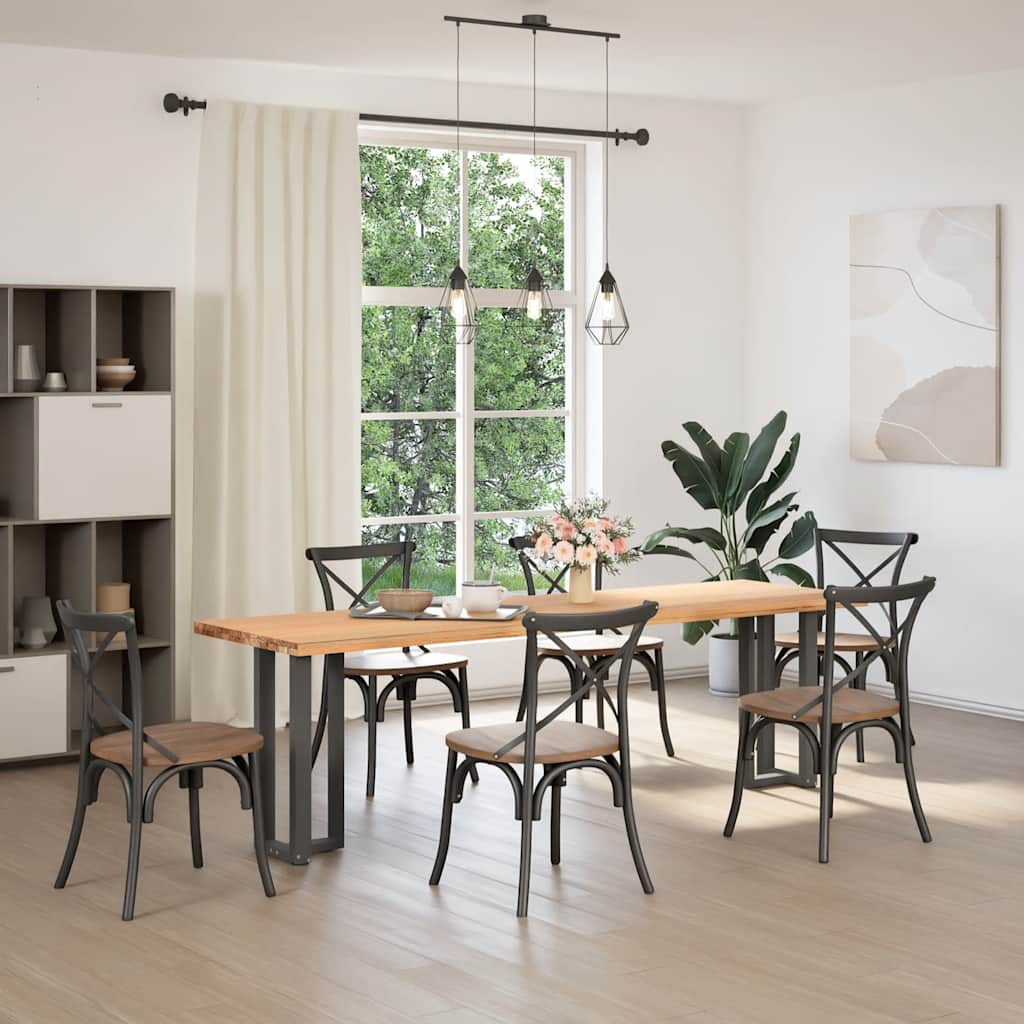 2 db antracitszürke T-alakú acél konzolasztal láb 38x25x(72-73) cm