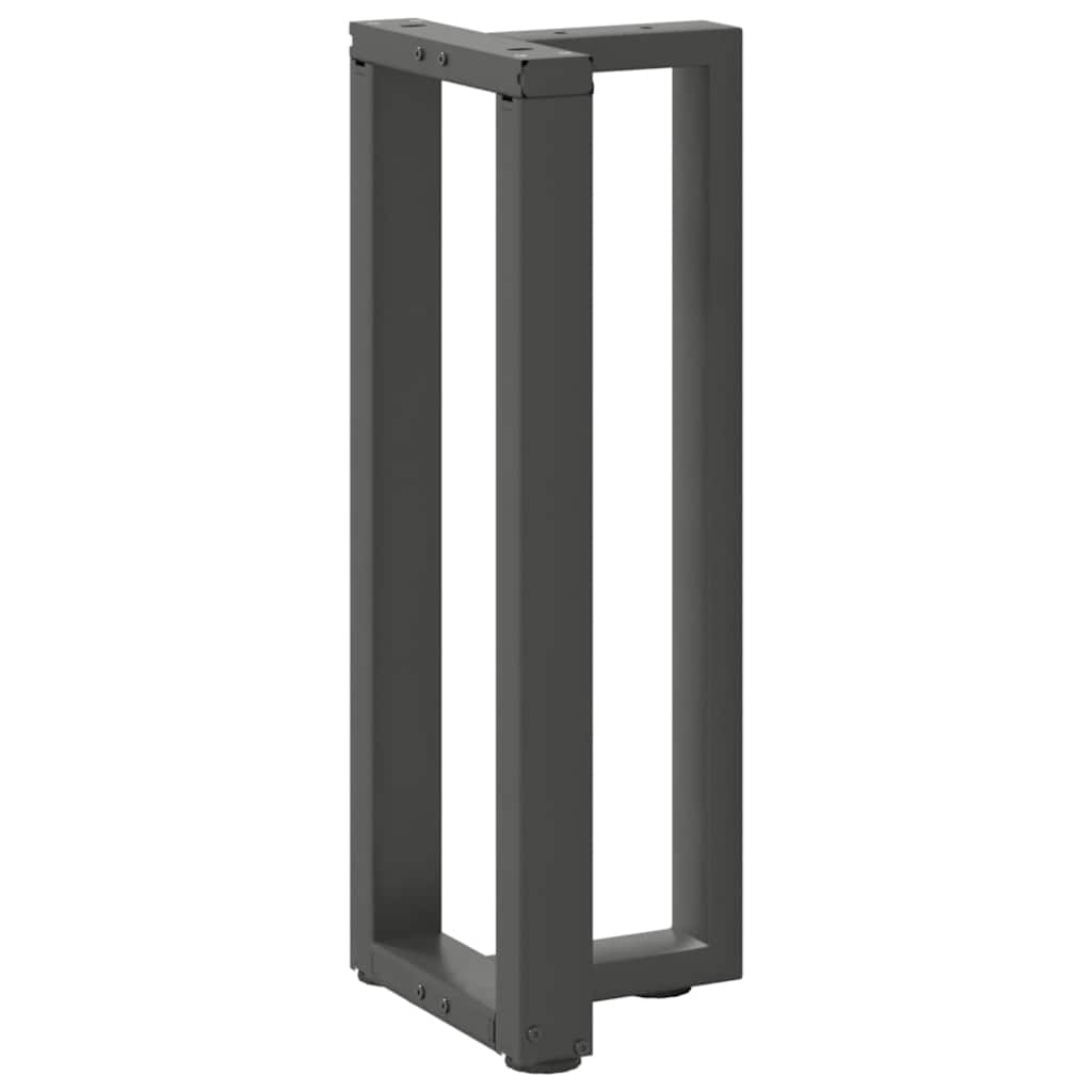 2 db antracitszürke T-alakú acél konzolasztal láb 38x25x(72-73) cm