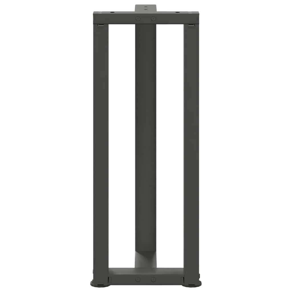 2 db antracitszürke T-alakú acél konzolasztal láb 38x25x(72-73) cm