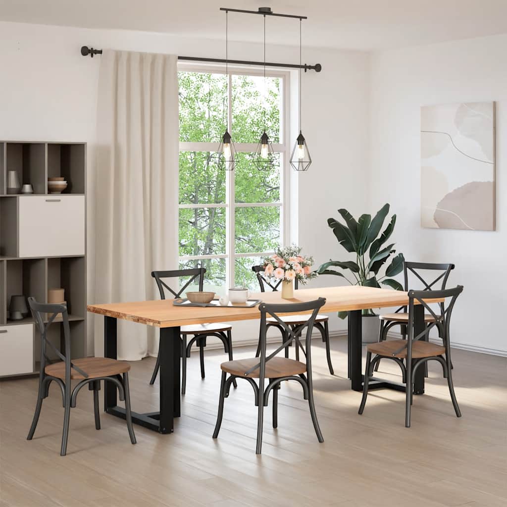 2 db fekete, T-alakú acél étkezőasztal láb 70x35x(72-73) cm