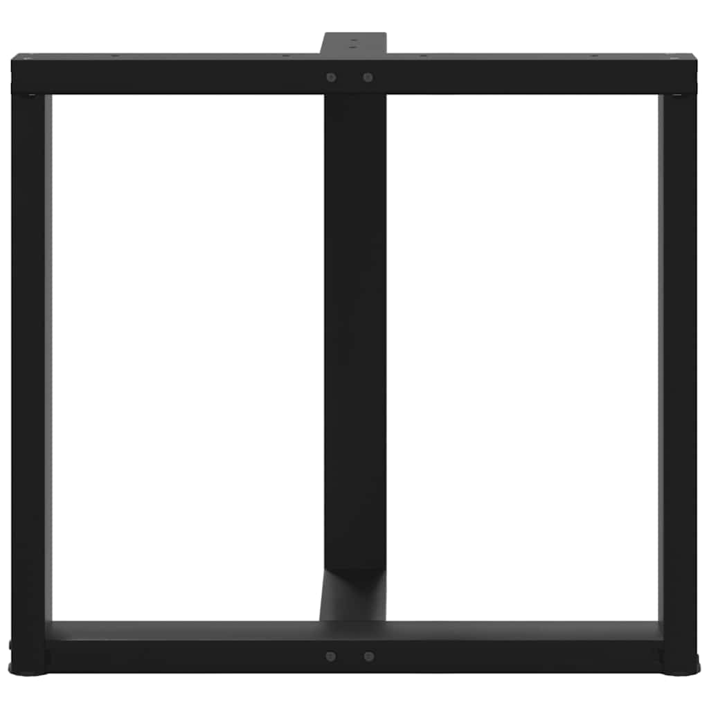 2 db fekete, T-alakú acél étkezőasztal láb 70x35x(72-73) cm
