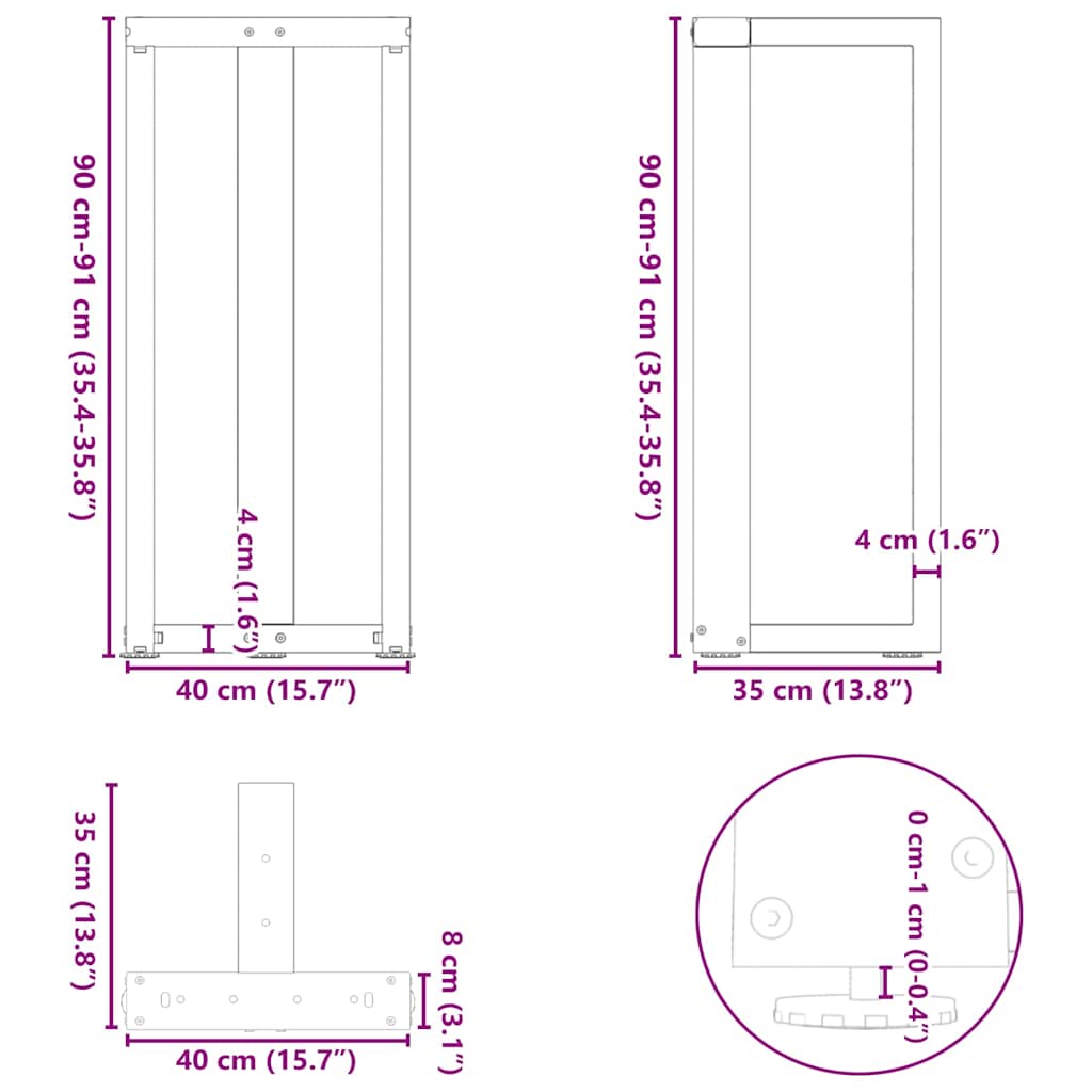 2 db T-alakú bárasztalláb, fehér, 40x35x(90-91) cm, acél