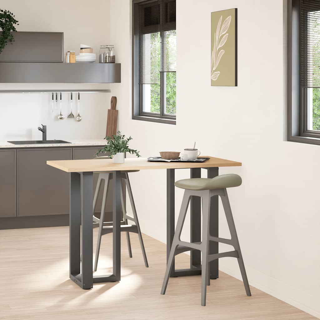 2 db antracitszürke T-alakú acél bárasztalláb 40x35x(90-91) cm