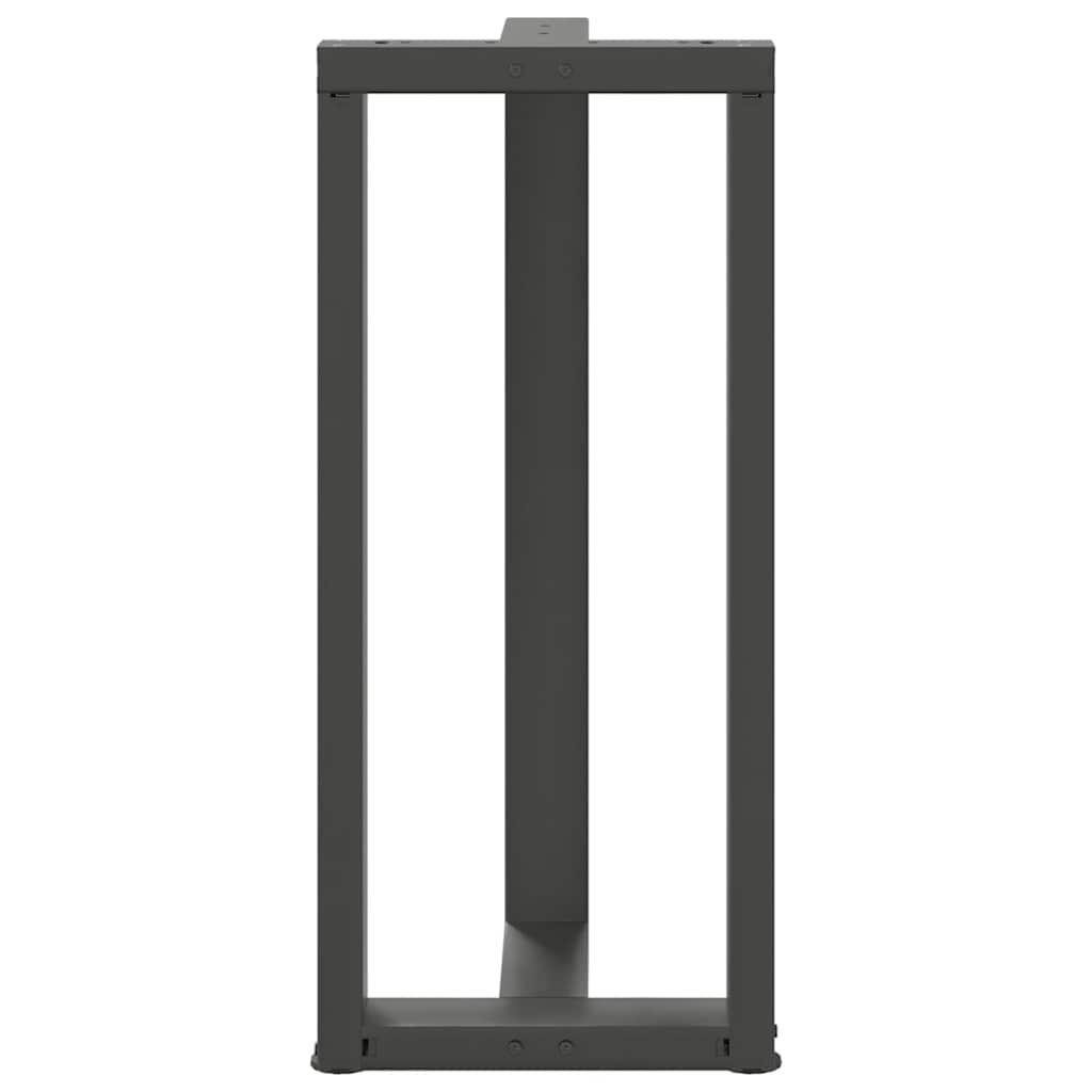2 db antracitszürke T-alakú acél bárasztalláb 40x35x(90-91) cm